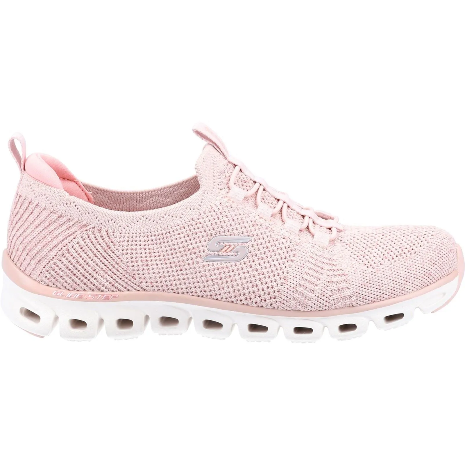 Women's Wide Fit Skechers 104198 Glide Step Grand Flash Sneakers - Rose