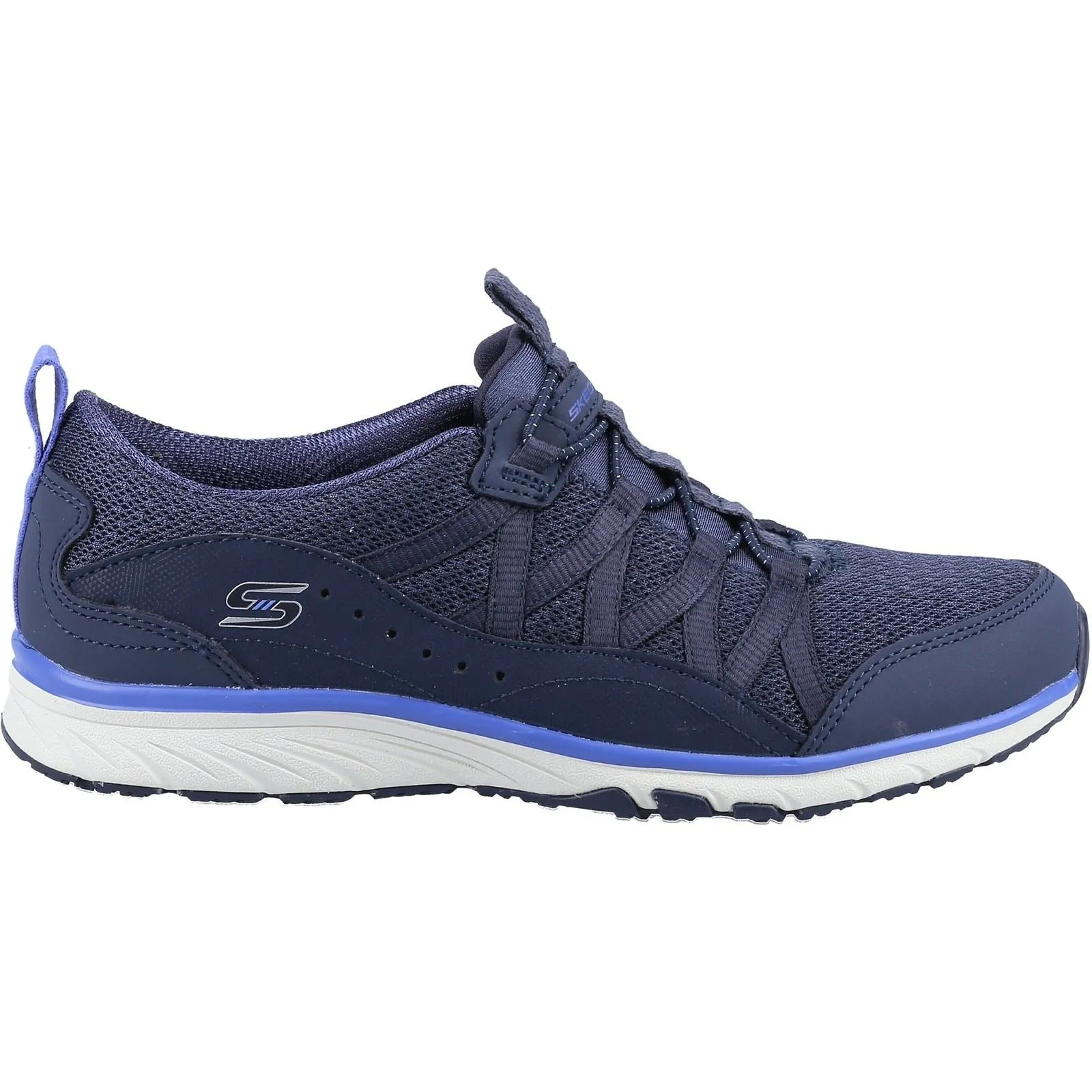 Women's Wide Fit Skechers 104281 Gratis Sport Live Golden Sneakers - Navy