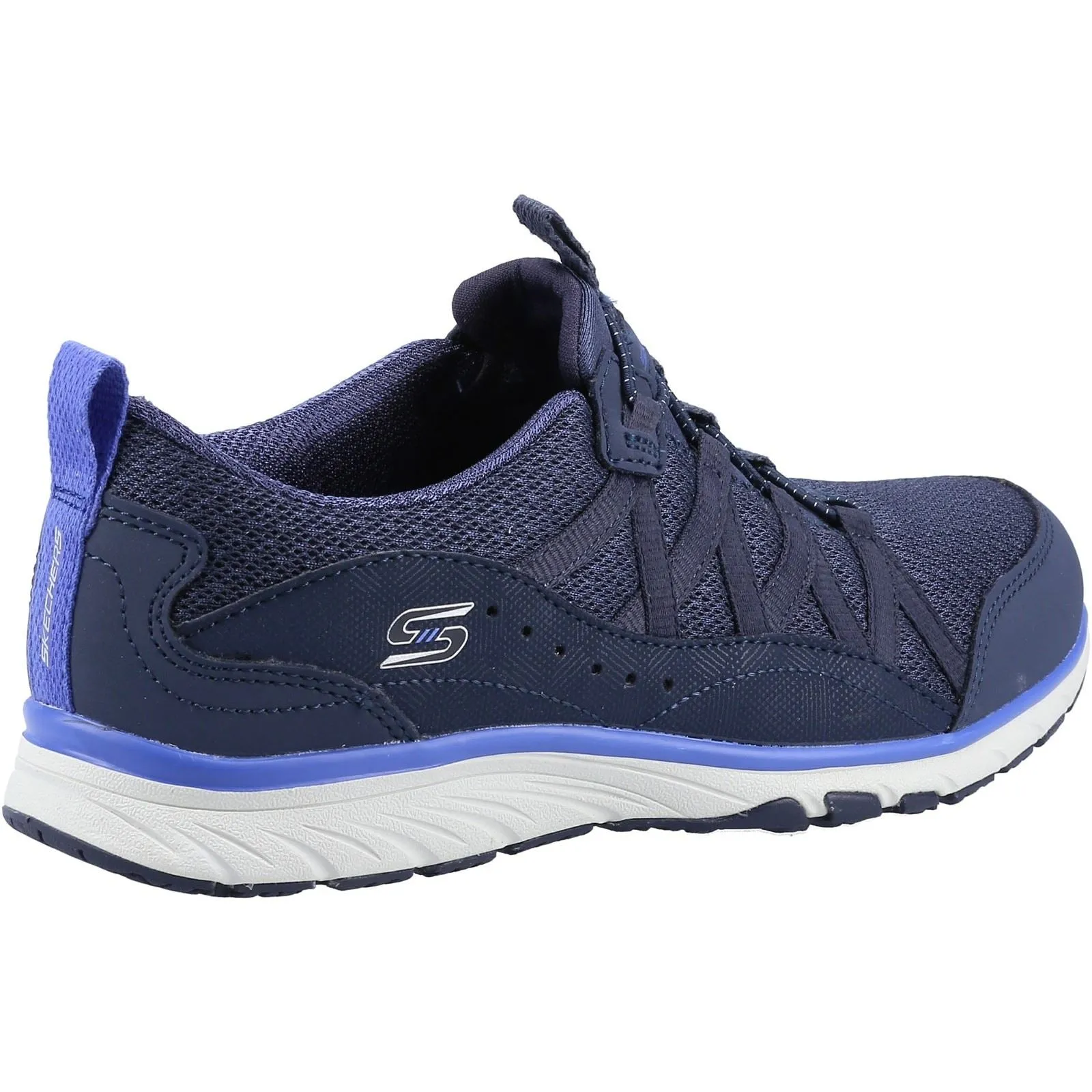 Women's Wide Fit Skechers 104281 Gratis Sport Live Golden Sneakers - Navy