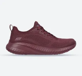 Women's Wide Fit Skechers 117209 Bob Squad Chaos Face Off Sneakers -Plum