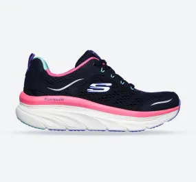 Women's Wide Fit Skechers 149023 D'lux Walker Infinite Motion Sports Sneakers - Navy/Multi