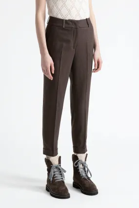 Wool and cashmere flannel trousers