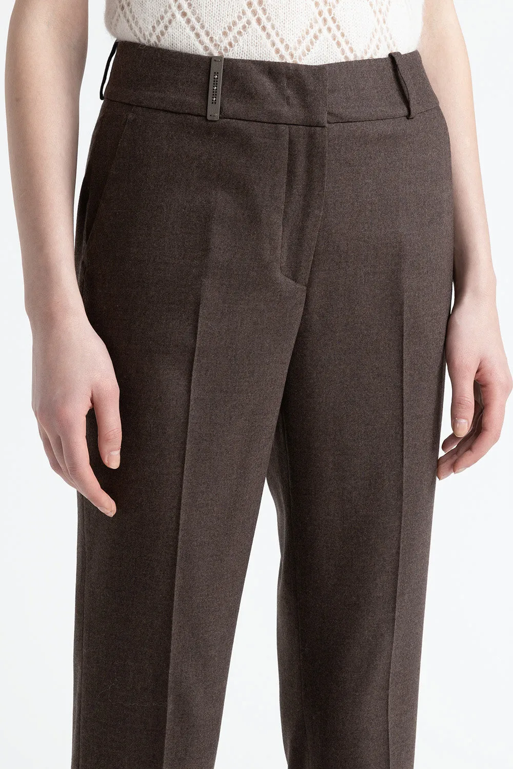 Wool and cashmere flannel trousers