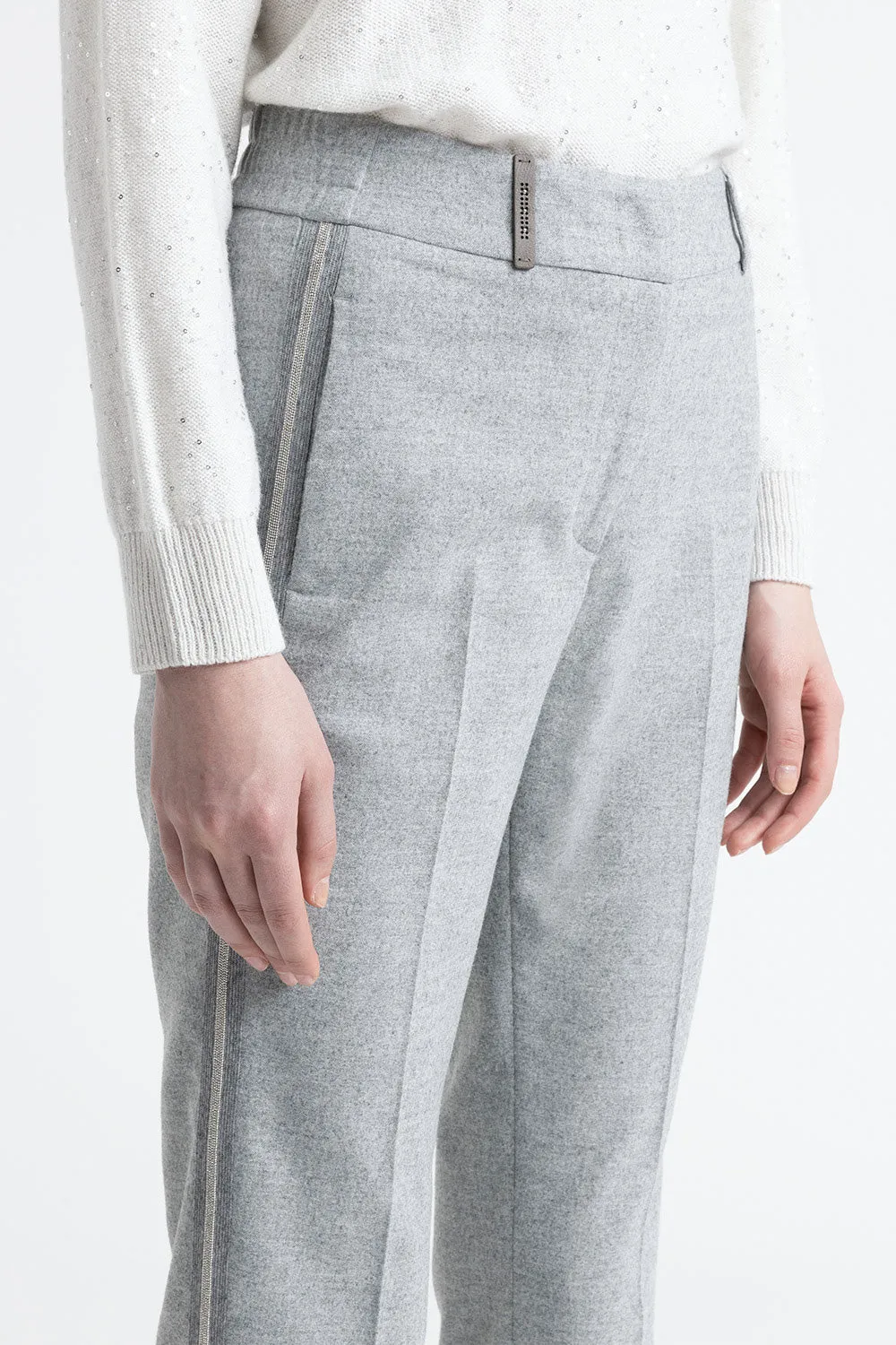 Wool and viscose cigarette trousers