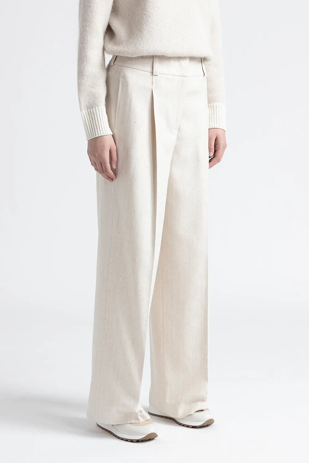 Wool and viscose palazzo trousers