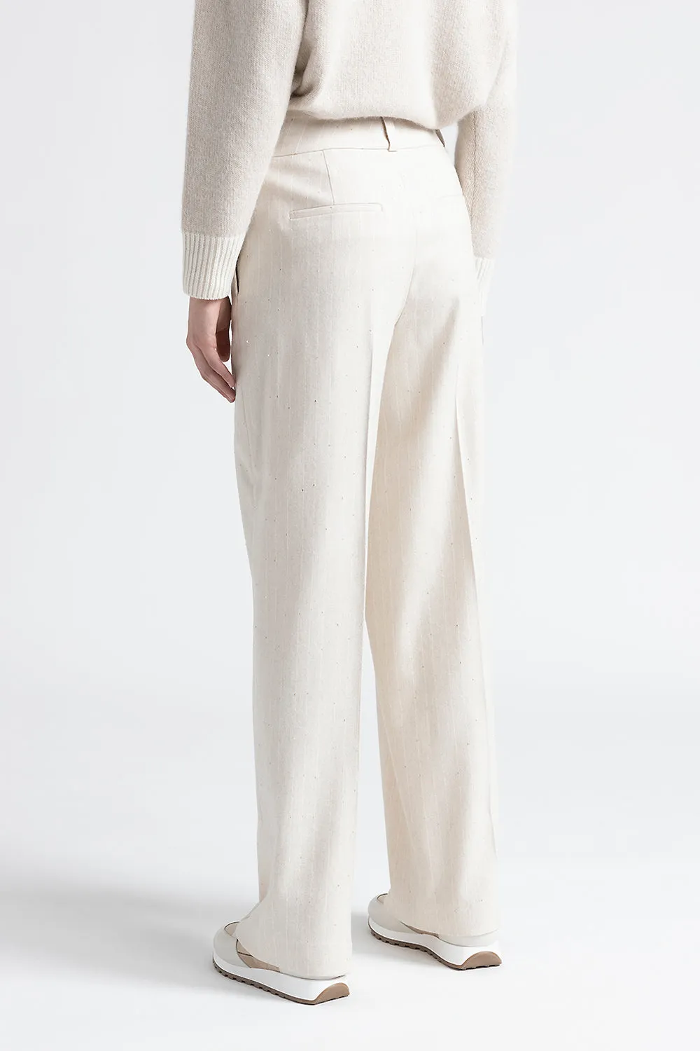 Wool and viscose palazzo trousers