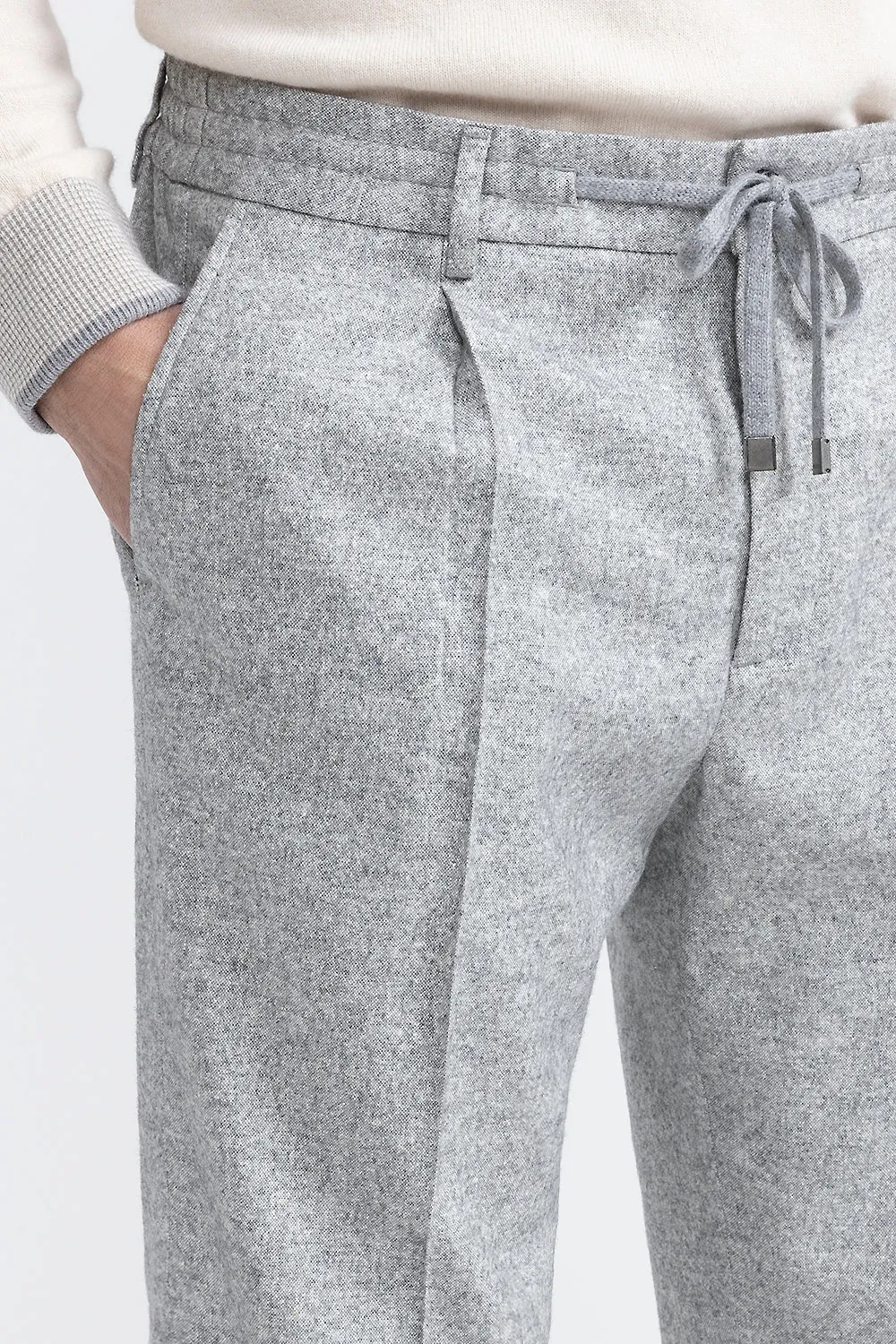 Wool, silk and cashmere tweed jogger trousers