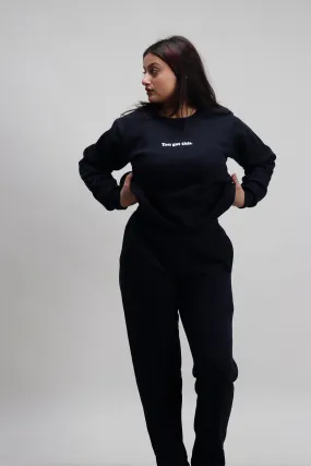 You Got This Navy Blue Sweatshirt + Straight Joggers Co-ord Set