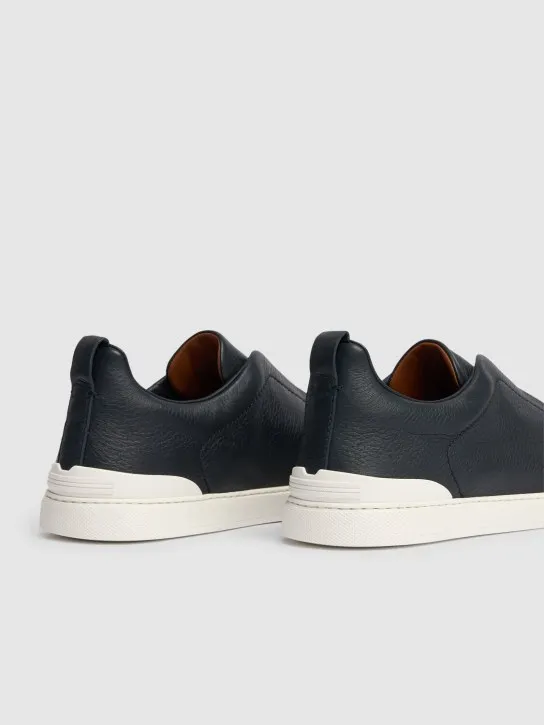 Zegna   Triple Stitch leather low-top sneakers 