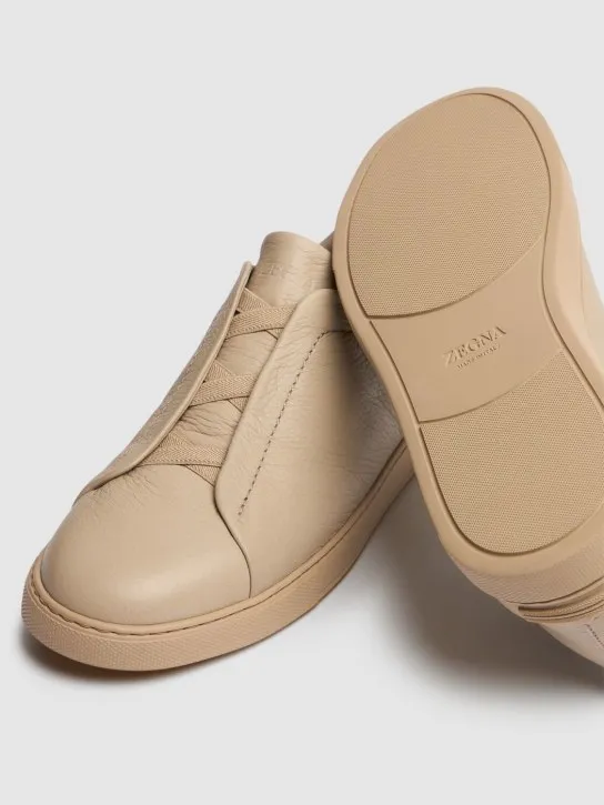 Zegna   Triple Stitch leather low-top sneakers 